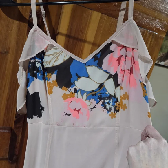 Express Pink and Blue Floral Midi Dress - Picture 4 of 7